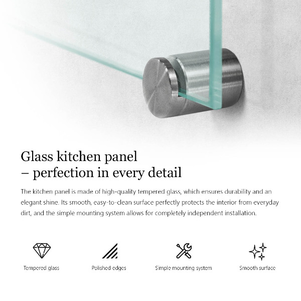 Glas für Küchenrückwand transparent 