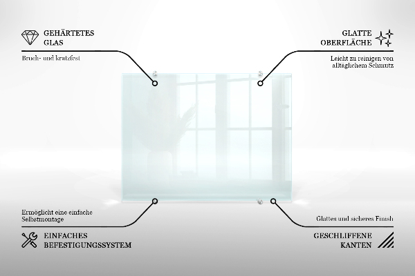 Glas für Küchenrückwand transparent 