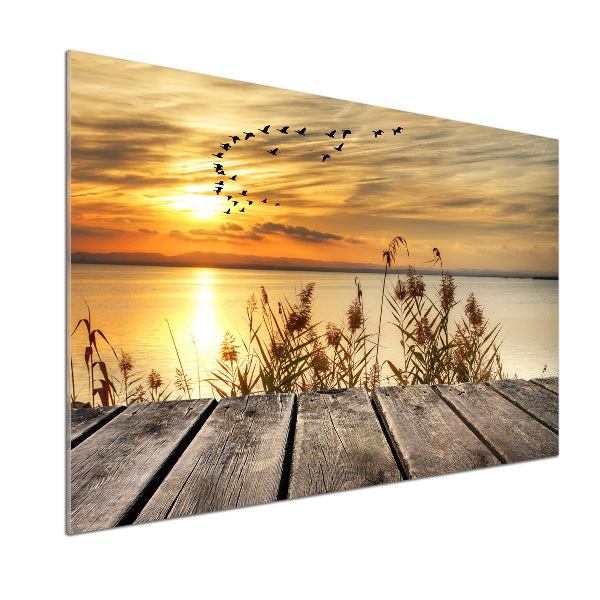 Küchen wandpaneel Pier am See