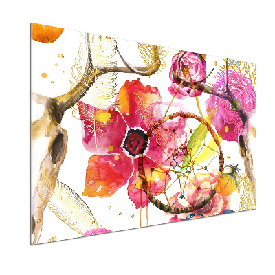 Glasrückwand für die küche Blumenmuster