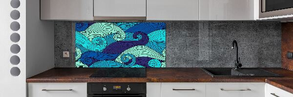 Glasrückwand für die küche Abstrakte Wellen