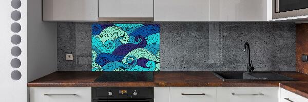 Glasrückwand für die küche Abstrakte Wellen