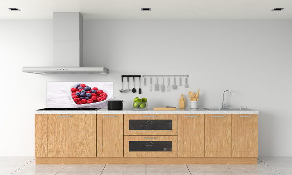 Glasrückwand für die küche Himbeeren und Blaubeeren