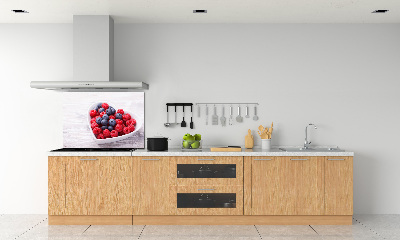 Glasrückwand für die küche Himbeeren und Blaubeeren