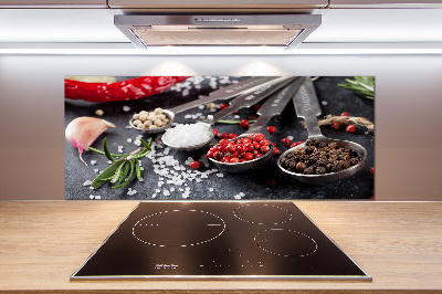 Platte für Küchenrückwand Kräuter und Gewürze