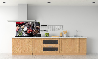 Platte für Küchenrückwand Kräuter und Gewürze