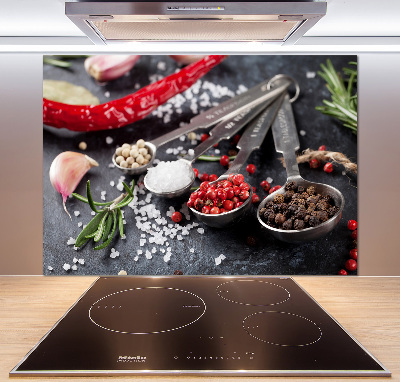 Platte für Küchenrückwand Kräuter und Gewürze