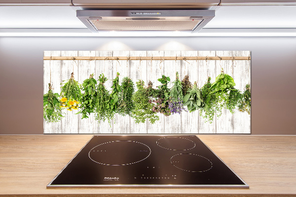 Küchen wandpaneel Kräuter an einer Schnur