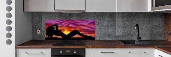 Platte für Küchenrückwand Silhouette einer Frau
