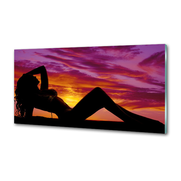 Platte für Küchenrückwand Silhouette einer Frau