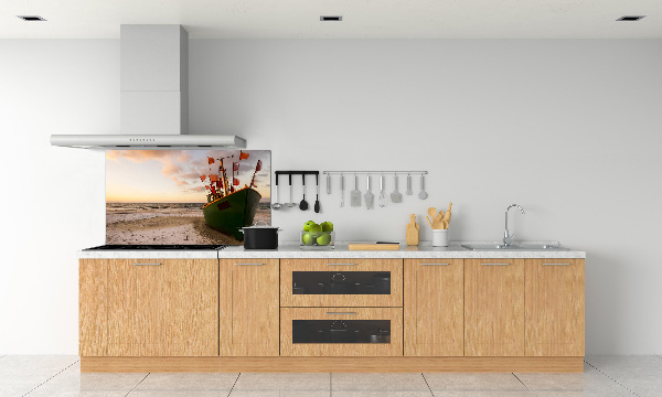 Glasrückwand für die küche Fischerbootstrand