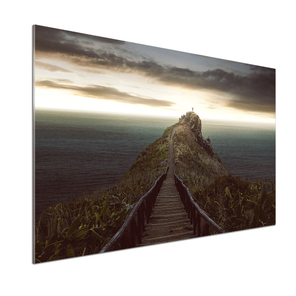 Glasrückwand für die küche Pfad auf dem Felsen