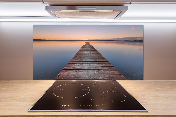 Glasrückwand für die küche Holzsteg