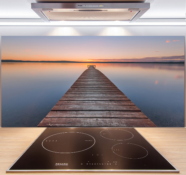 Glasrückwand für die küche Holzsteg