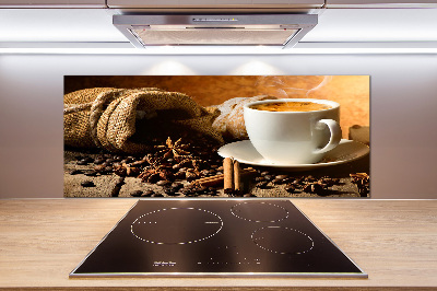 Glasrückwand für die küche Kaffee und Gewürze