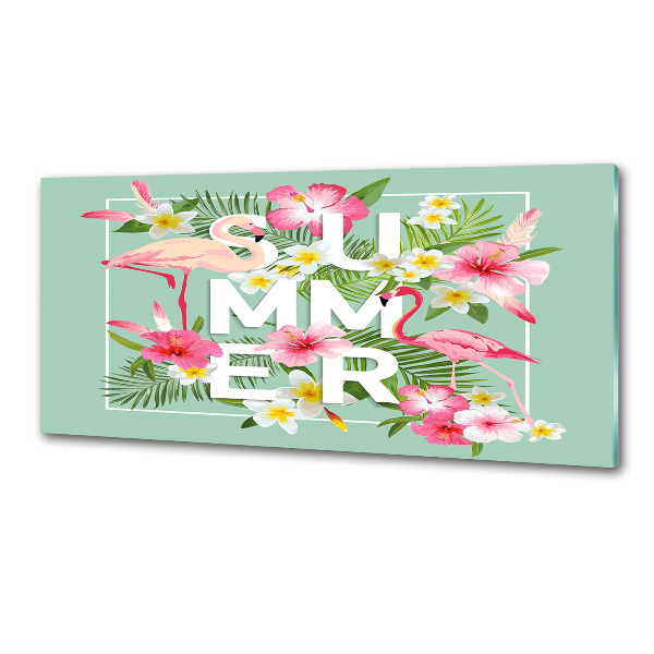 Küchen wandpaneel Urlaub und Flamingos