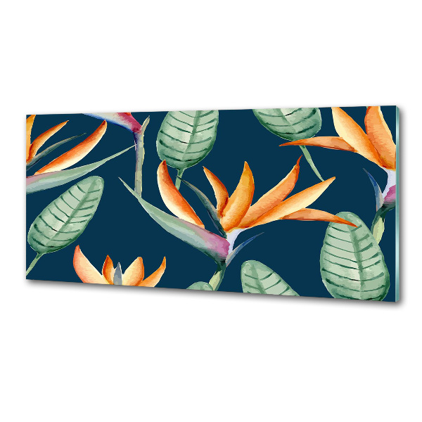 Glasrückwand für die küche Strelitzia reginae