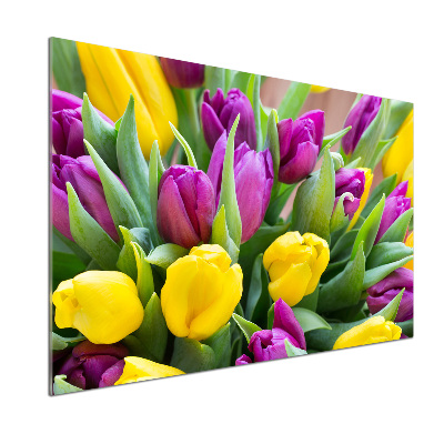 Platte für Küchenrückwand Bunte Tulpen