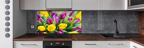 Platte für Küchenrückwand Bunte Tulpen