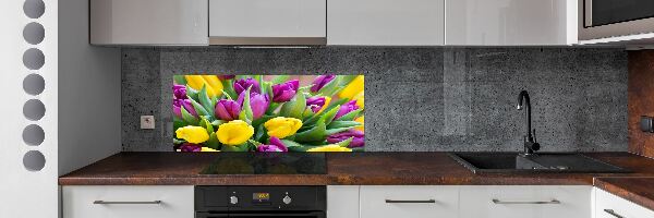 Platte für Küchenrückwand Bunte Tulpen