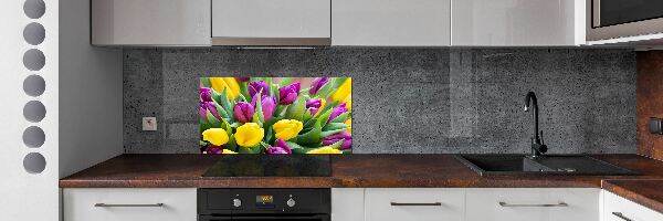 Platte für Küchenrückwand Bunte Tulpen