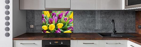 Platte für Küchenrückwand Bunte Tulpen