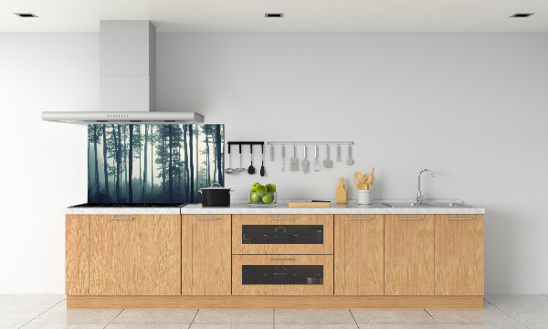 Küchen wandpaneel Wald im Nebel