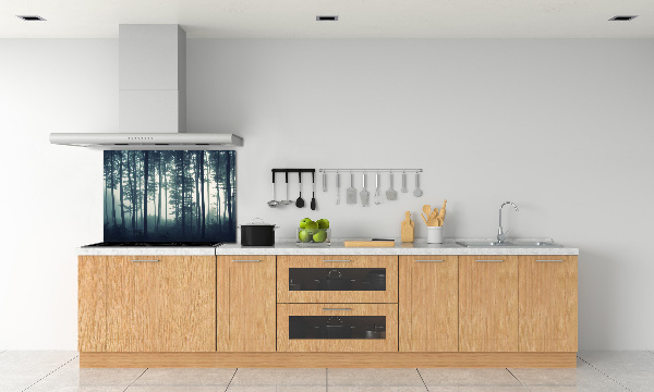 Küchen wandpaneel Wald im Nebel