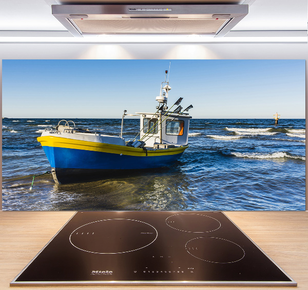 Glasrückwand für die küche Ein Kutter auf See