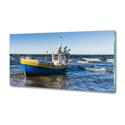 Glasrückwand für die küche Ein Kutter auf See