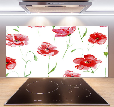 Platte für Küchenrückwand Mohnblumen