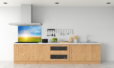 Glasrückwand für die küche Mohnfeld