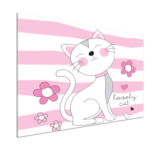 Glasrückwand für die küche Weiße Katze