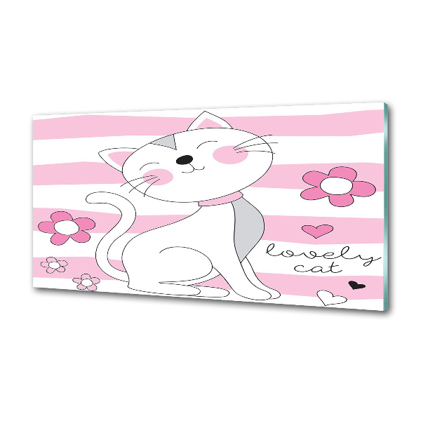 Glasrückwand für die küche Weiße Katze