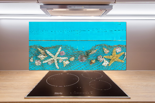 Küchen wandpaneel Seesterne und Muscheln