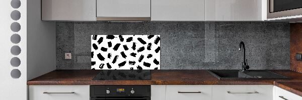 Platte für Küchenrückwand Schwarze und weiße Flecken