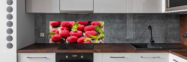Glasrückwand für die küche Himbeeren