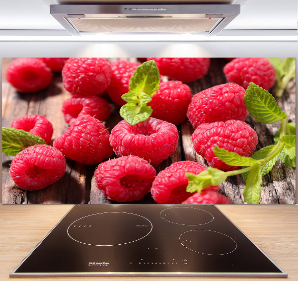 Glasrückwand für die küche Himbeeren