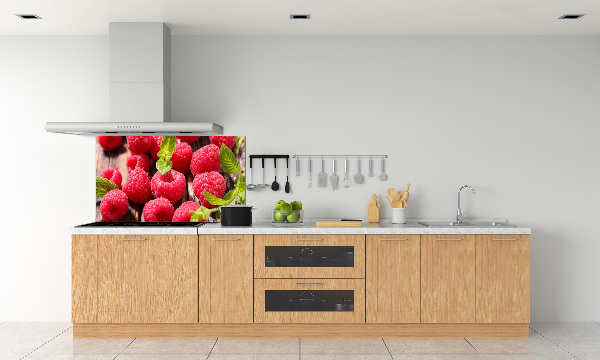 Glasrückwand für die küche Himbeeren