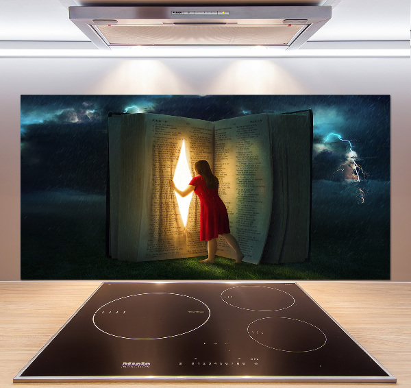 Küchen wandpaneel Die Welt der Bücher