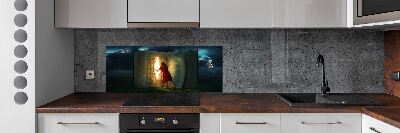 Küchen wandpaneel Die Welt der Bücher