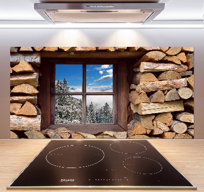 Glasrückwand für die küche Winter draußen vor dem Fenster