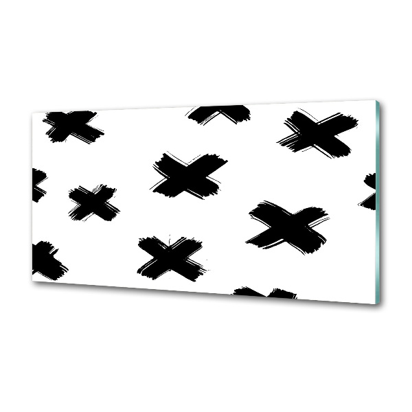 Glasrückwand für die küche Schwarze und weiße Flecken