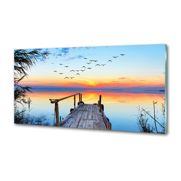 Küchen wandpaneel Pier am See