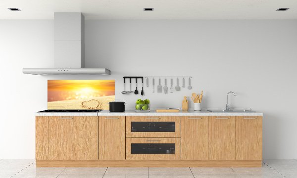 Platte für Küchenrückwand Herz im Sand