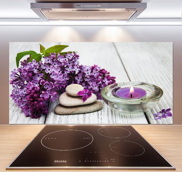 Platte für Küchenrückwand Flieder- und Zen-Steine