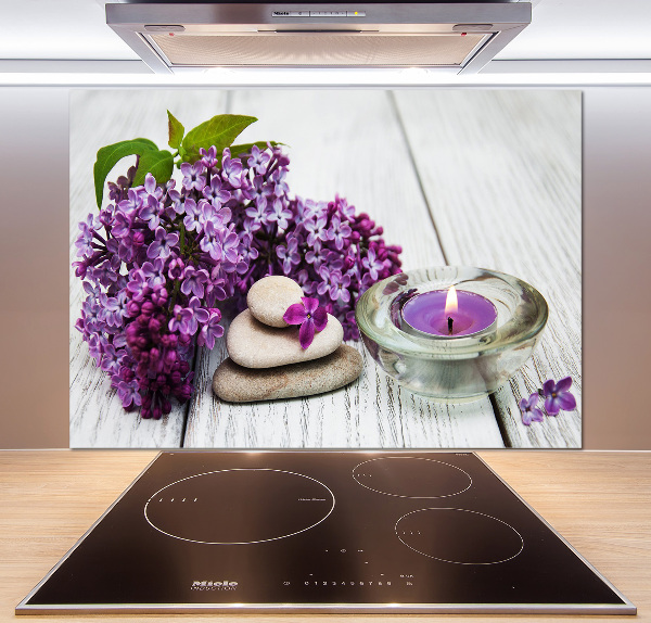 Platte für Küchenrückwand Flieder- und Zen-Steine