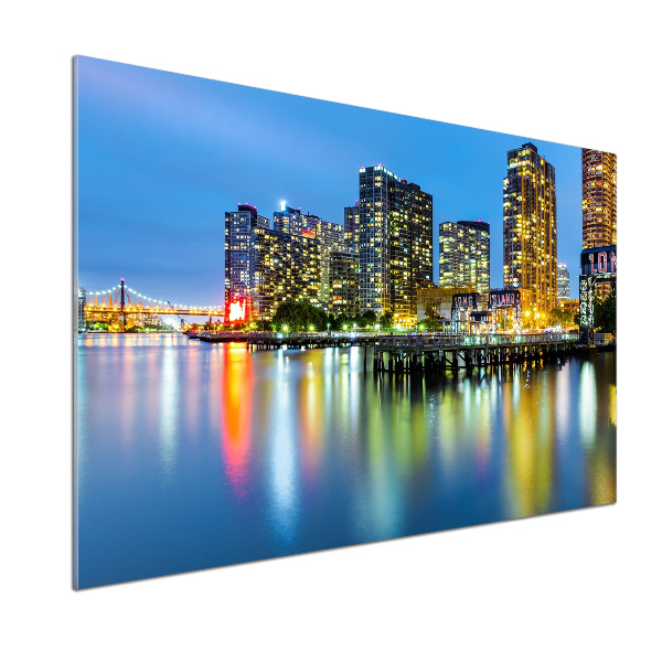 Küchen wandpaneel New York bei Nacht