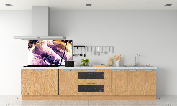 Glasrückwand für die küche Getrocknete Mohnblumen