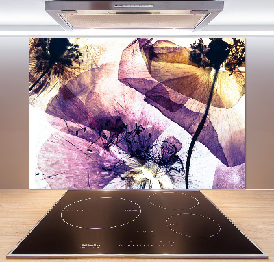 Glasrückwand für die küche Getrocknete Mohnblumen